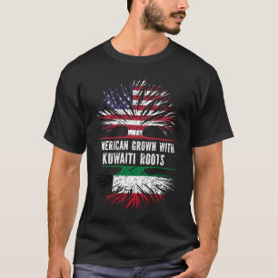 American Grove with Kuwaiti Roots USA Flag Kuwait T-Shirt