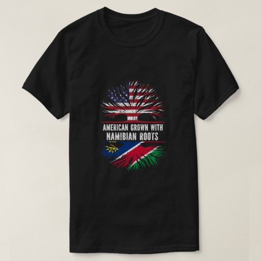 American Grow mit Namibian Roots USA Flag Namibi T-Shirt (Design vorne)