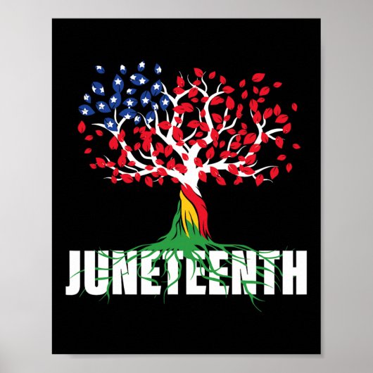 American Grown African Root Tree Juneteente Black Poster (Vorne)
