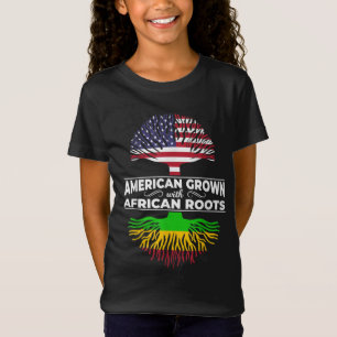 American Grown African Roots USA Flag Black Histor T-Shirt
