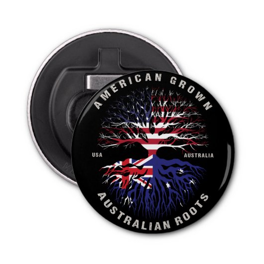 American Grown AUSTRALIAN Roots AUSTRALIA Flag Flaschenöffner (Vorderseite)