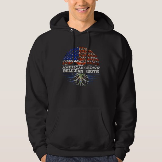 American Grown Belizean Roots America Belize Tree  Hoodie (Vorderseite)