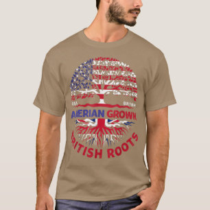 American Grown British Roots Britische Flagge - Fl T-Shirt