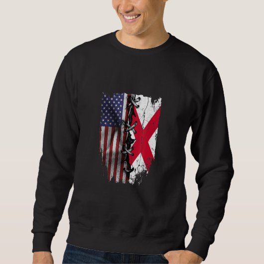 American Grown British Roots USA Northern Flag Sweatshirt (Vorderseite)