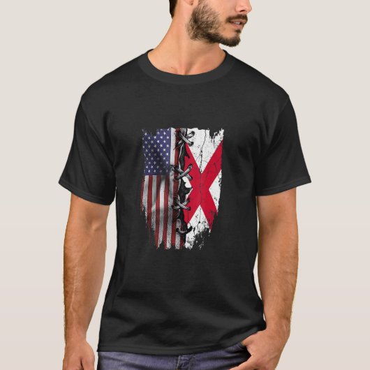 American Grown British Roots USA Northern Flag T-Shirt (Vorderseite)