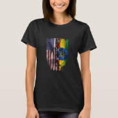 American Grown Ethiopian Roots USA Ethiopia Flag T-Shirt (Vorderseite)