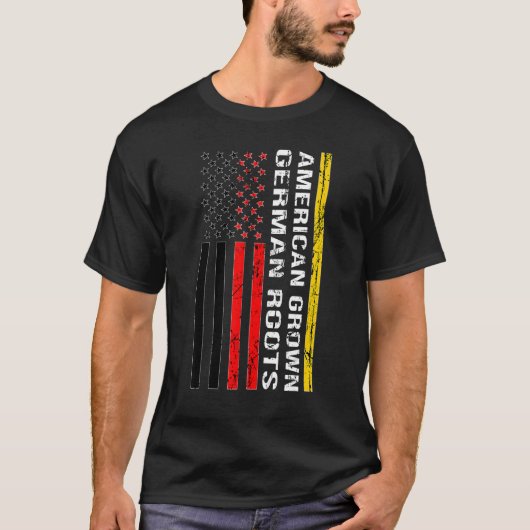 American Grown German Roots Deutschland T-Shirt (Vorderseite)