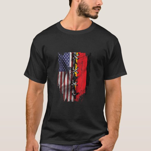 American Grown German Roots USA Germany Flag T-Shirt (Vorderseite)