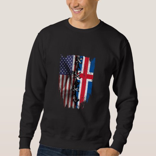 American Grown Icelandic Roots USA Iceland Flag Sweatshirt (Vorderseite)