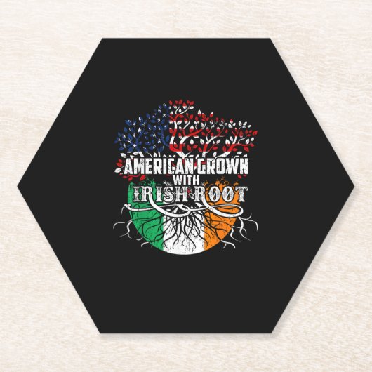 American Grown Irish Root Flag Ireland St Patricks Untersetzer (Vorderseite)