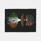 American Grown Irish Roots Ireland And Usa Flags Fleecedecke (Vorderseite (Horizontal))