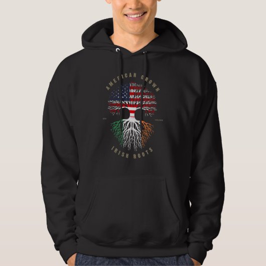 American Grown Irish Roots Ireland Flag Hoodie (Vorderseite)