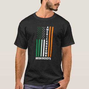 American Grown Irish Roots Irische Flagge T-Shirt
