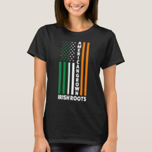 American Grown Irish Roots Irische Flagge T-Shirt