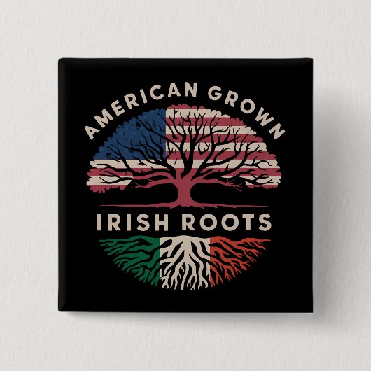 American Grown Irish Roots St Patrick's Day Button (Vorderseite)