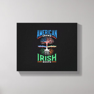 American Grown Irish Roots St Patricks Day Green Leinwanddruck
