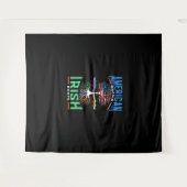 American Grown Irish Roots St Patricks Day Green Wandteppich (Vorderseite (Horizontal))