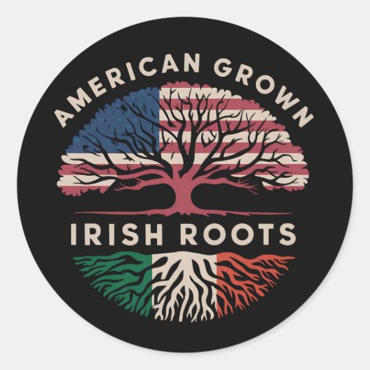 American Grown Irish Roots St Patrick's Day Runder Aufkleber (Vorderseite)