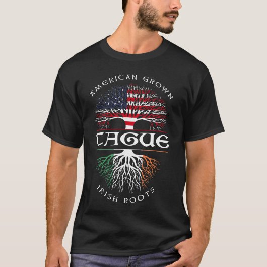 American Grown Irish Roots TAGUE T-Shirt (Vorderseite)