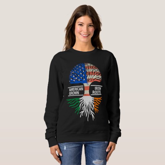 American Grown Irish Roots USA Ireland Flag ST PAT Sweatshirt (Vorne ganz)