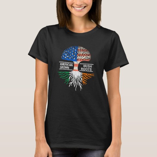American Grown Irish Roots USA Ireland Flag ST PAT T-Shirt (Vorderseite)