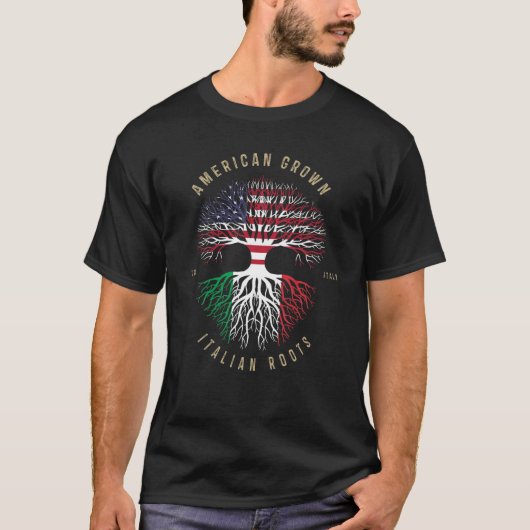 American Grown Italian Roots America Flag Italien  T-Shirt (Vorderseite)