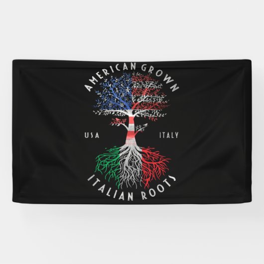 American Grown Italian Roots Italy Flag National Banner (Horizontal)