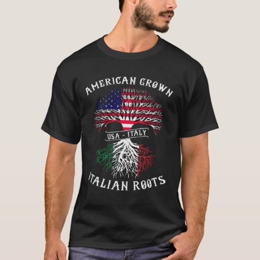 American Grown Italian Roots Italy Flag Pride Cool T-Shirt (Vorderseite)