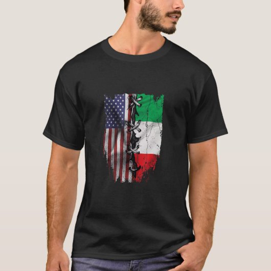 American Grown Italian Roots USA Italy Flag T-Shirt (Vorderseite)