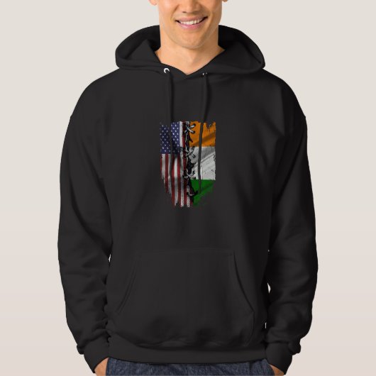 American Grown Ivorian Roots USA Ivory Coast Flag Hoodie (Vorderseite)