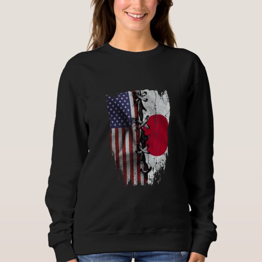 American Grown Japanese Roots USA Japan Flag Sweatshirt (Vorderseite)