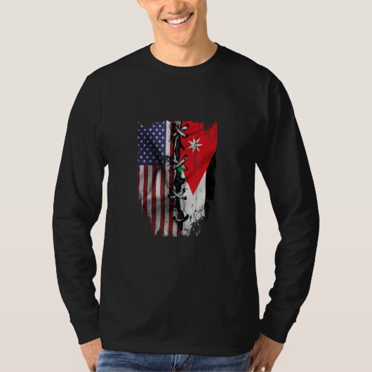 American Grown Jordanian Roots USA Jordan Flag T-Shirt (Vorderseite)