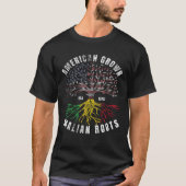 American Grown Malian Roots Graphic Afro African T-Shirt (Vorderseite)