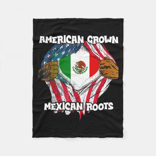 American Grown Mexican Roots Mexico Country Lover  Fleecedecke (Vorderseite)