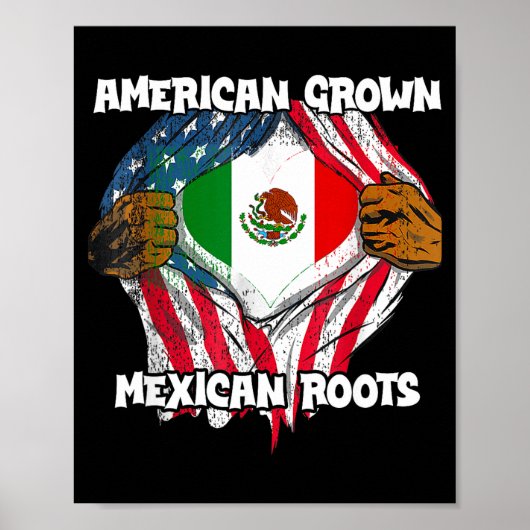 American Grown Mexican Roots Mexico Country Lover Poster (Vorne)
