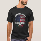 American Grown Mexican Roots USA Mexiko Flaggen He T-Shirt (Vorderseite)