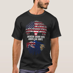 American Grown mit Anguillian Roots USA Flag T-Shirt