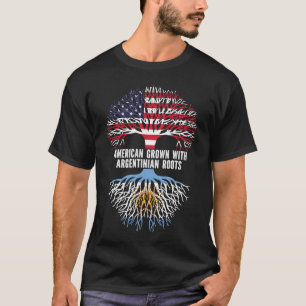 American Grown mit argentinischer Roots USA Flag T-Shirt
