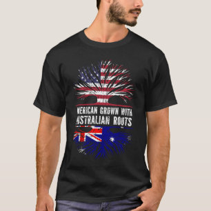 American Grown mit australischer Roots USA Flag T-Shirt