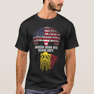 American Grown mit belgischer Roots-USA-Flagge T-Shirt