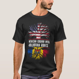 American Grown mit der Flagge Moldauer Roots USA T-Shirt