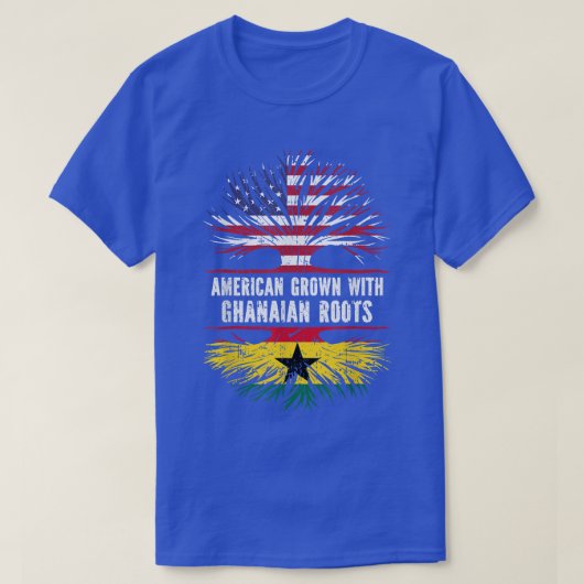 American Grown mit Ghanaian Roots USA Flag Ghana T-Shirt (Design vorne)