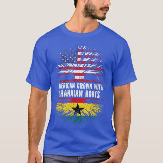 American Grown mit Ghanaian Roots USA Flag Ghana T-Shirt