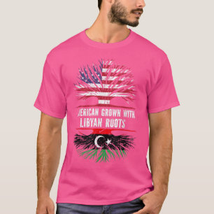 American Grown mit Libyan Roots USA Flag Libyen T-Shirt