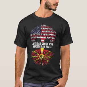 American Grown mit Macedonian Roots USA Flag T-Shirt