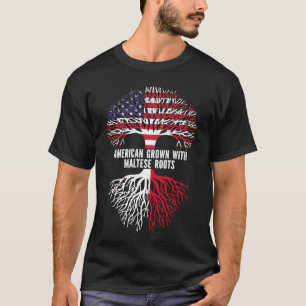 American Grown mit Maltese Roots USA Flag T-Shirt