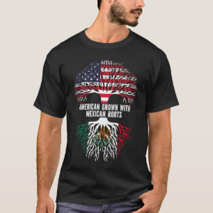 American Grown mit mexikanischer Roots USA Flag T-Shirt