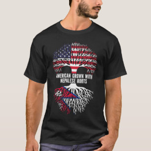 American Grown mit nepalesischer Roots USA Flag T-Shirt