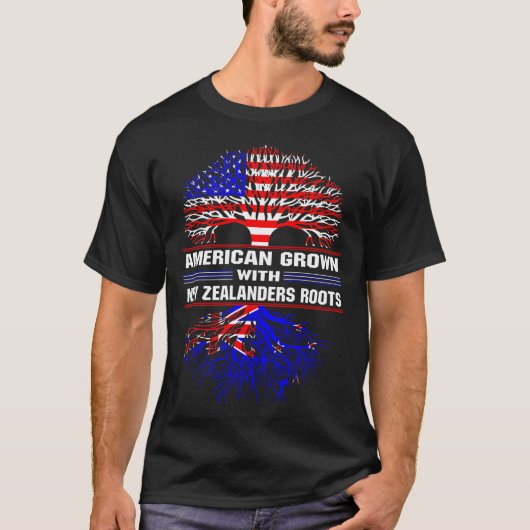 American Grown mit New Zealander Roots T - Shirt (Vorderseite)