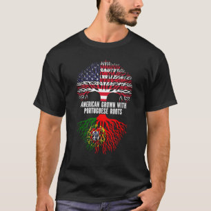 American Grown mit portugiesischer Roots USA Flag T-Shirt